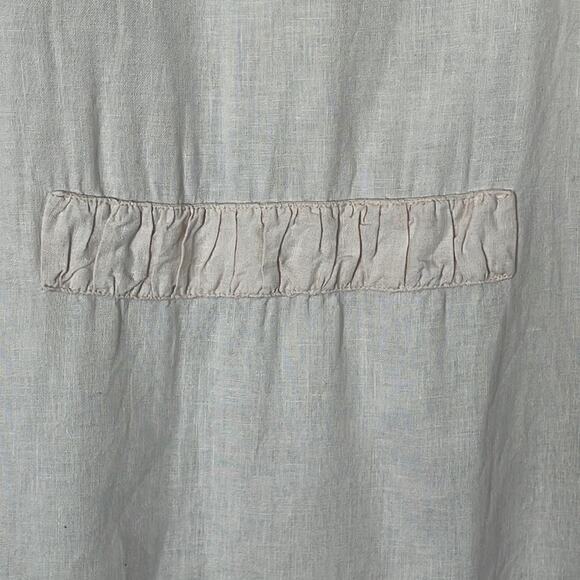 Zara Woman Linen Crop Sleeve V-Neck Dress Pale Pink Size Small - Picture 8 of 9